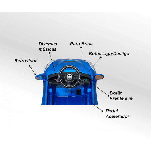 Carro Elétrico Infantil BZ Car com luzes e sons Barzi Motors Brinquedos Elétricos 