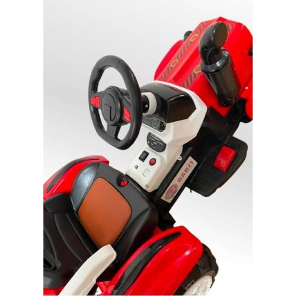 Trator Elétrico Infantil com Carreta 2 Motores Vermelho BARZI MOTORS
