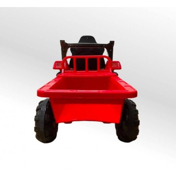 Trator Elétrico Infantil com Carreta 2 Motores Vermelho BARZI MOTORS