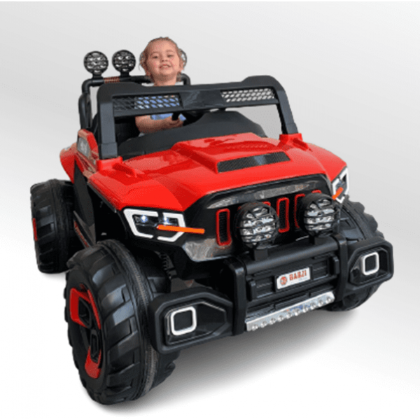 Carro Elétrico Jipe Elétrico Infantil 2 lugares 12V 4 Motores Vermelho com Sons e Luzes BARZI MOTORS