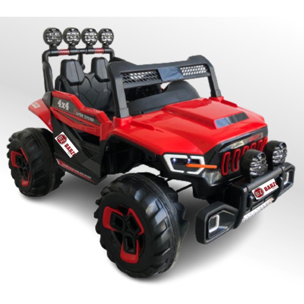 Carro Elétrico Jipe Elétrico Infantil 2 lugares 12V 4 Motores Vermelho com Sons e Luzes BARZI MOTORS