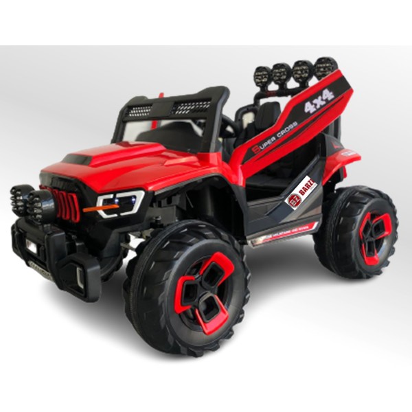 Carro Elétrico Jipe Elétrico Infantil 2 lugares 12V 4 Motores Vermelho com Sons e Luzes BARZI MOTORS