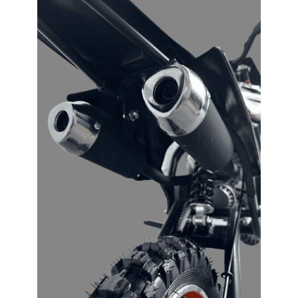 Mini Moto Cross Trilha 49cc BZ Monster Partida a Corda Gasolina Escapamento Duplo a Gasolina com Óleo 2-Tempos BARZI MOTORS 