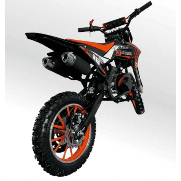 Mini Moto Cross Trilha 49cc BZ Monster Partida a Corda Gasolina Escapamento Duplo a Gasolina com Óleo 2-Tempos BARZI MOTORS 