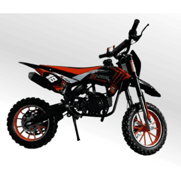 Mini Moto Cross Trilha 49cc BZ Monster Partida a Corda Gasolina Escapamento Duplo a Gasolina com Óleo 2-Tempos BARZI MOTORS 