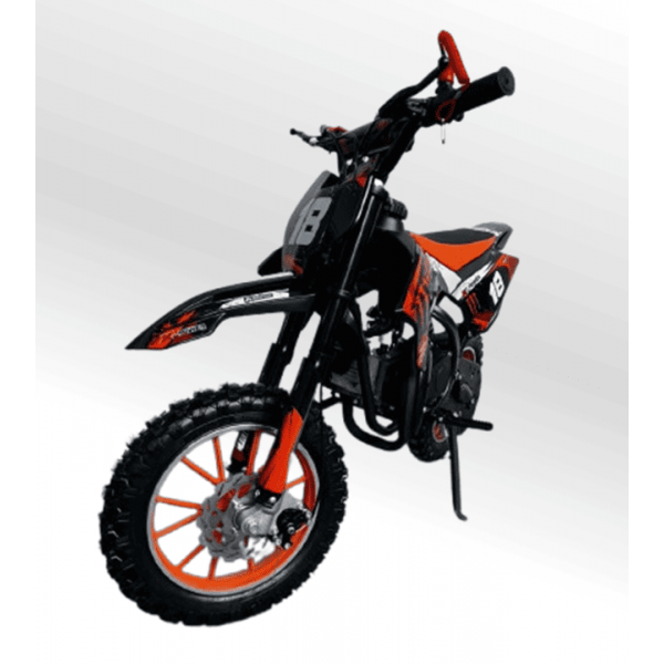 Mini Moto Cross Trilha 49cc BZ Monster Partida a Corda Gasolina Escapamento Duplo a Gasolina com Óleo 2-Tempos BARZI MOTORS 