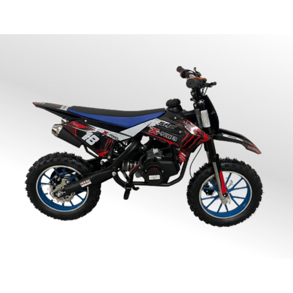 Mini Moto Cross Trilha 49cc BZ Monster Partida a Corda Gasolina Escapamento Duplo a Gasolina com Óleo 2-Tempos BARZI MOTORS 