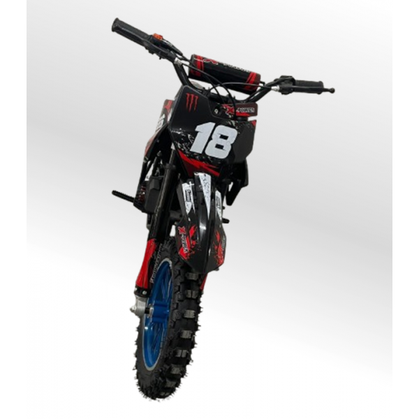 Mini Moto Cross Trilha 49cc BZ Monster Partida a Corda Gasolina Escapamento Duplo a Gasolina com Óleo 2-Tempos BARZI MOTORS 