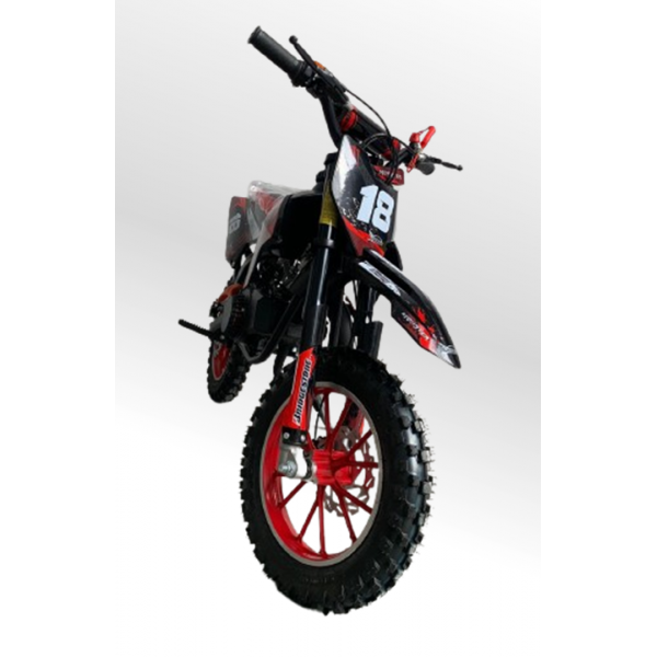 Mini Moto Cross Trilha 49cc BZ Monster Partida a Corda Gasolina Escapamento Duplo a Gasolina com Óleo 2-Tempos BARZI MOTORS 