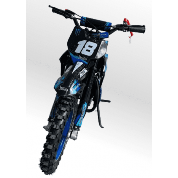 Mini Moto Cross Trilha 49cc BZ Monster Partida a Corda Gasolina Escapamento Duplo a Gasolina com Óleo 2-Tempos BARZI MOTORS 