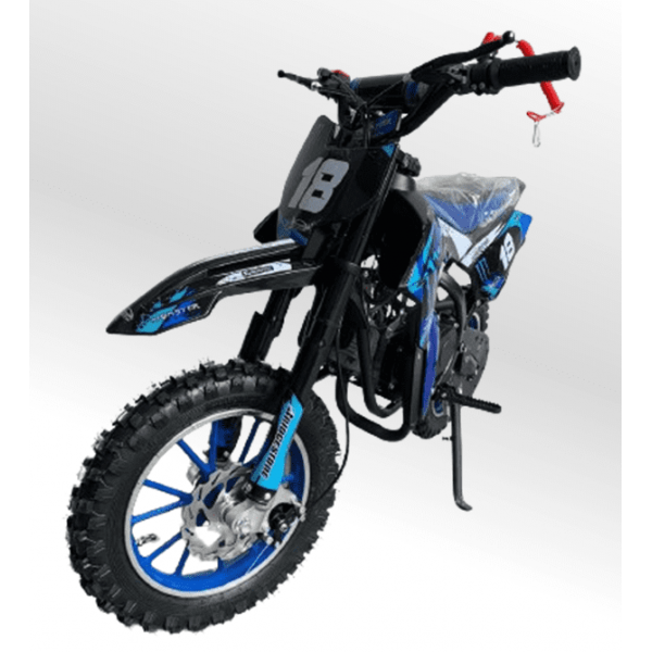 Mini Moto Cross Trilha 49cc BZ Monster Partida a Corda Gasolina Escapamento Duplo a Gasolina com Óleo 2-Tempos BARZI MOTORS 