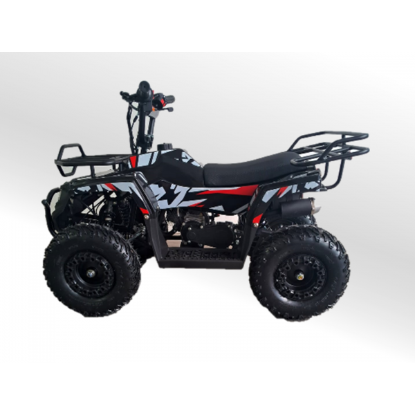 Quadriciclo 49cc BZ Mini Touro automático com partida elétrica, farol e bagageiros, a gasolina com óleo 2-tempos Barzi Motors