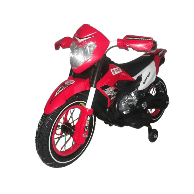 Moto vermelha com desenho infantil