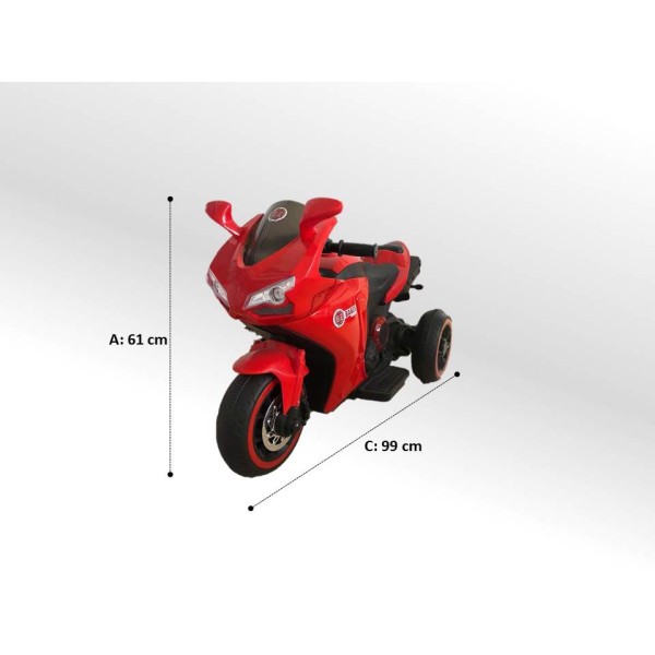 Moto Elétrica Infantil Triciclo Elétrico BZ R6 com Ré, 2 Baterias Músicas e Farol BARZI MOTORS 