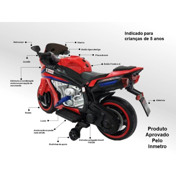 Mini Quadriciclo Infantil Gasolina 49cc Mbx Partida Elétrica Cor Vermelho