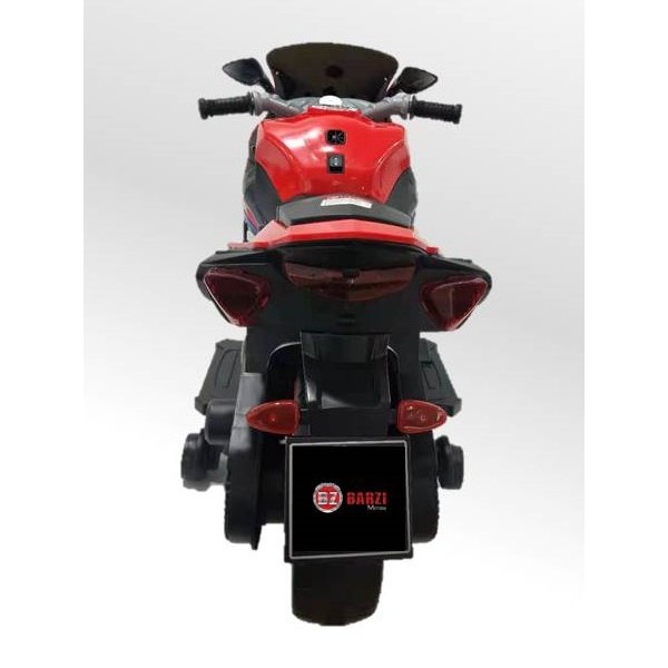 Moto Elétrica Infantil BZ R1 12V Vermelha com Rodinhas de Apoio, Música e Luzes BARZI MOTORS