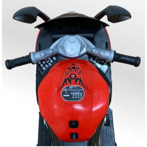 Moto Elétrica Infantil BZ R1 12V Vermelha com Rodinhas de Apoio, Música e Luzes BARZI MOTORS